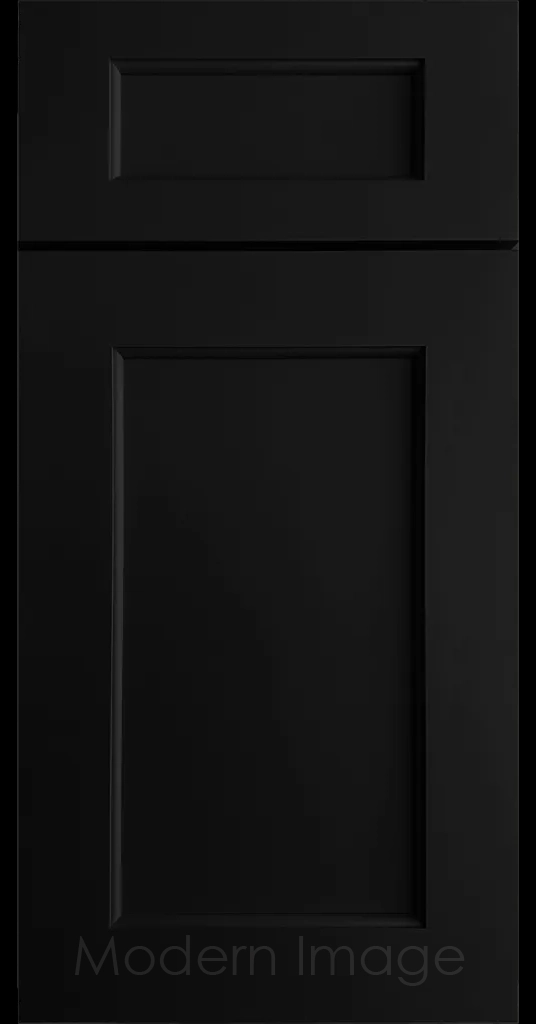 Carlsbad II Shaker kitchen cabinets with distinct line detailing in Black.